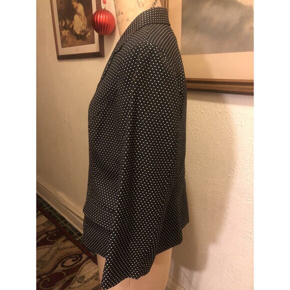 Spense Black Polka Dot Blazer Jacket with Pockets Buttons Closure Size Large - Picture 4 of 9